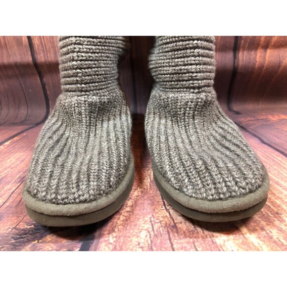 UGG Cardy #5819 Gray Classic Tall Knit Sweater Boots Womens 8 / 39 (q8d) - Picture 8 of 10